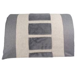 Housse de rechange grise et écrue pour le coussin déhoussable pour chien et chat