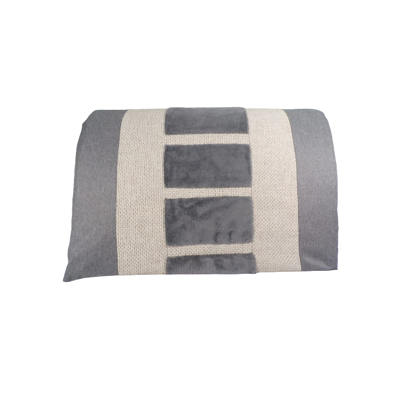 Housse de rechange grise et écrue pour le coussin déhoussable pour chien et chat