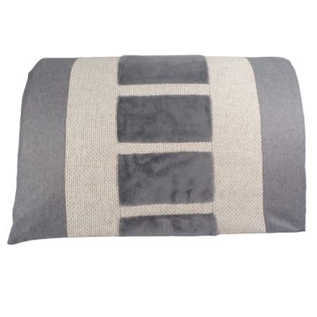 Housse de rechange grise et écrue pour le coussin déhoussable pour chien et chat