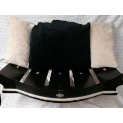 canapé design-luxueux  panier pour chien coussin lavable écru noir écru