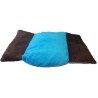 tres beau fauteuil pour chien avec coussin marron et turquoise lavable en machine