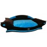 tres beau fauteuil pour chien avec coussin marron et turquoise lavable en machine