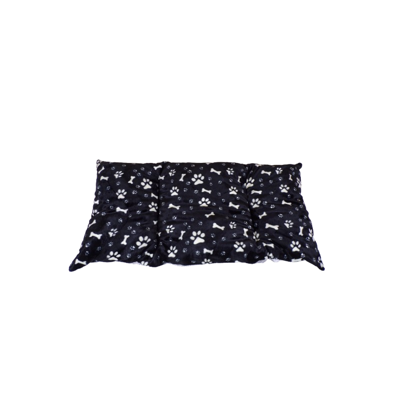 Housse de anthracite  avec des impressions de pattes et d'os pour nos coussins déhoussables pour chien et chat