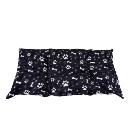 Housse de anthracite  avec des impressions de pattes et d'os pour nos coussins déhoussables pour chien et chat