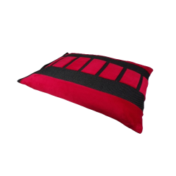 coussin-déhoussable-chien-en-flocons-de-mousse-resistant-noir-rouge