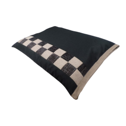 coussin-déhoussable--gros-chien-en-flocons-mousse--a-damier-ercu-noir