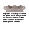 canape de style fauteuil pour chien et chat en tissu marron clair