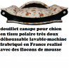 canapé arrondi pour chien en tissu polaire doux