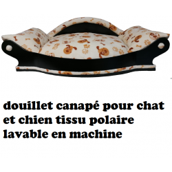 fauteuil pour chien et chat arrondi en flocons de mousse