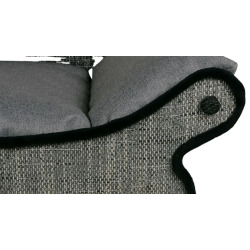 fauteuil pour petits chiens et chats  en tissu gris clair déhoussable